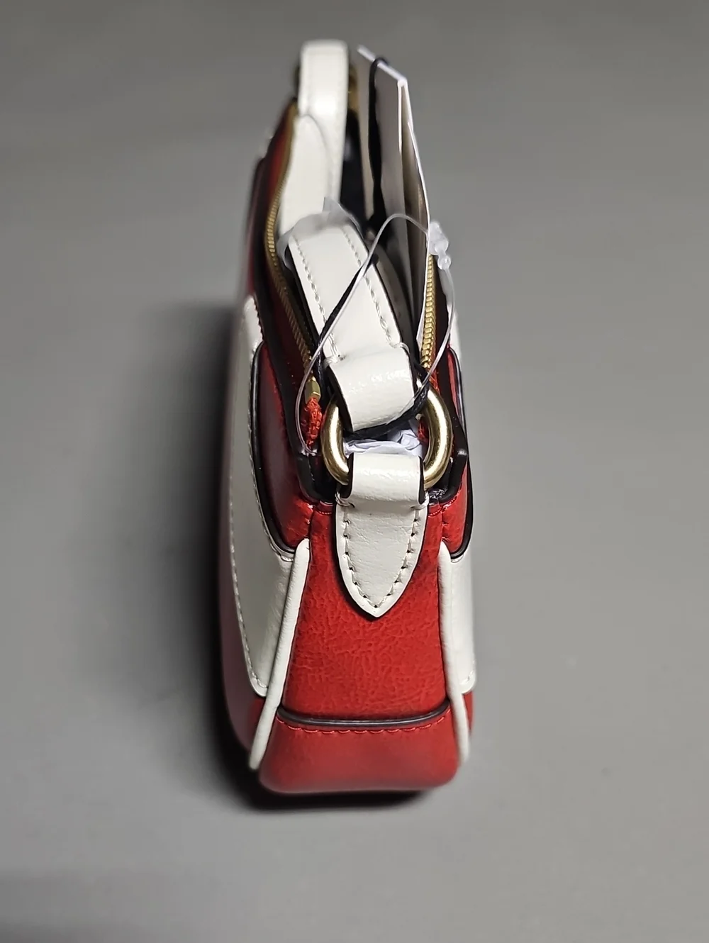 Coach CFB01 Coachtopia Bowling Small Shoulder Bag Red White Stripe Leather